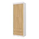 Ver imagem 2 de Guarda-roupa Infantil 62cm 2 Portas e 2 Gavetas Realeza Multimóveis Mp4451 Branco/madeirado Branco/