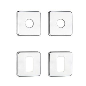 Jogo de Roseta R24 Externa Quadrada Inox Escovado Soprano