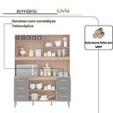 Ver imagem 3 de Armário de Cozinha Lívia 1,57m com 6 Portas Amêndoa Grafite