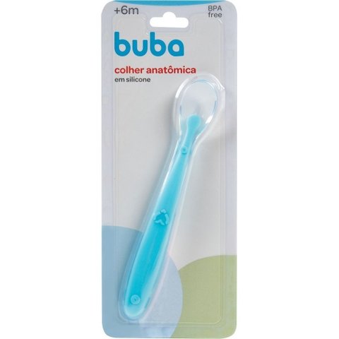 Colher Anatômica Macia Silicone Buba Alimentação da Criança