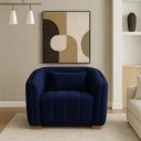 Ver imagem 1 de Poltrona Lilian Luxo Recepção Escritório Suede Branco:azul-marinho/liso