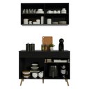 Ver imagem 3 de Armário Cozinha Modulada Compacta com Balcão 120cm Florença Multimóveis MP2451 Preto