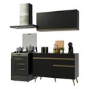Ver imagem 1 de Armário Cozinha Modulada Compacta com Balcão 120cm Florença Multimóveis MP2451 Preto
