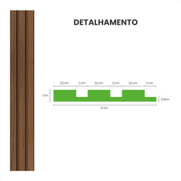 Painel Ripado Laminado Autocolante Flexível Amadeirado 5mt Madeto Nogueira Natural - 5