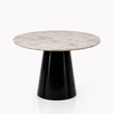 Ver imagem 1 de Mesa de Jantar Cone Redondo 160 cm Tampo Mármore Taj Mahal Base Laca Preta