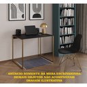 Ver imagem 1 de Escrivaninha Industrial Office Preta 120x53 Grécia Base Dourada