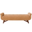 Ver imagem 5 de Kit Cabeceira Cama Box Paris 160 Cm com Puff Recamier Itália P05 Bouclê Mostarda - Lyam Decor