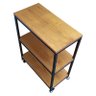 Carrinho Auxiliar Aparador Estilo Industrial com 4 Rodízios e 3 Prateleiras Tonalidade Castanheira - 5