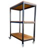 Carrinho Auxiliar Aparador Estilo Industrial com 4 Rodízios e 3 Prateleiras Tonalidade Castanheira - 3