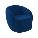 Ver imagem 5 de Poltrona Decorativa Sala de Estar Íbis Encosto Fixo Veludo Azul Marinho G33 - Gran Belo