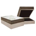 Ver imagem 1 de Cama Box Baú Casal: Colchão Molas Ortobom Superpocket Gold Ultra Gelbase Suede Clean(138x188)