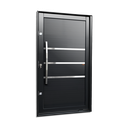 Ver imagem 1 de Porta Pivotante Alumínio Lambril Evolution c/Pux.Esq. Elite Preto 240x120 Brimak