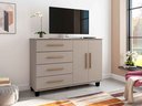 Ver imagem 1 de Cômoda Organizadora Quarto 4 Gavetas 2 Portas Gianduia- Rede Móveis