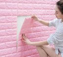 Ver imagem 2 de Kit 6 Un/ Espuma 3d - Tijolo Rústico - Rosa