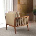Ver imagem 4 de Poltrona Luxo Madeira Maciça Castellar Móbile Linho Bege