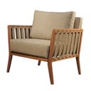 Ver imagem 1 de Poltrona Luxo Madeira Maciça Castellar Móbile Linho Bege