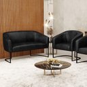 Ver imagem 7 de Sofá Namoradeira e Poltrona Base Industrial Preto Stella Corano D03 - D'Rossi Cor Preto