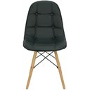 Ver imagem 2 de Cadeira Charles Eames Botonê Eiffel Wood Estofada Couro - Preta