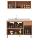 Ver imagem 2 de Cozinha Iara Modulada 2 Peças 6 Portas 1 Gaveta Freijó/off White