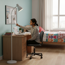 Ver imagem 2 de Luminária de Chão Curva Articulada Branca