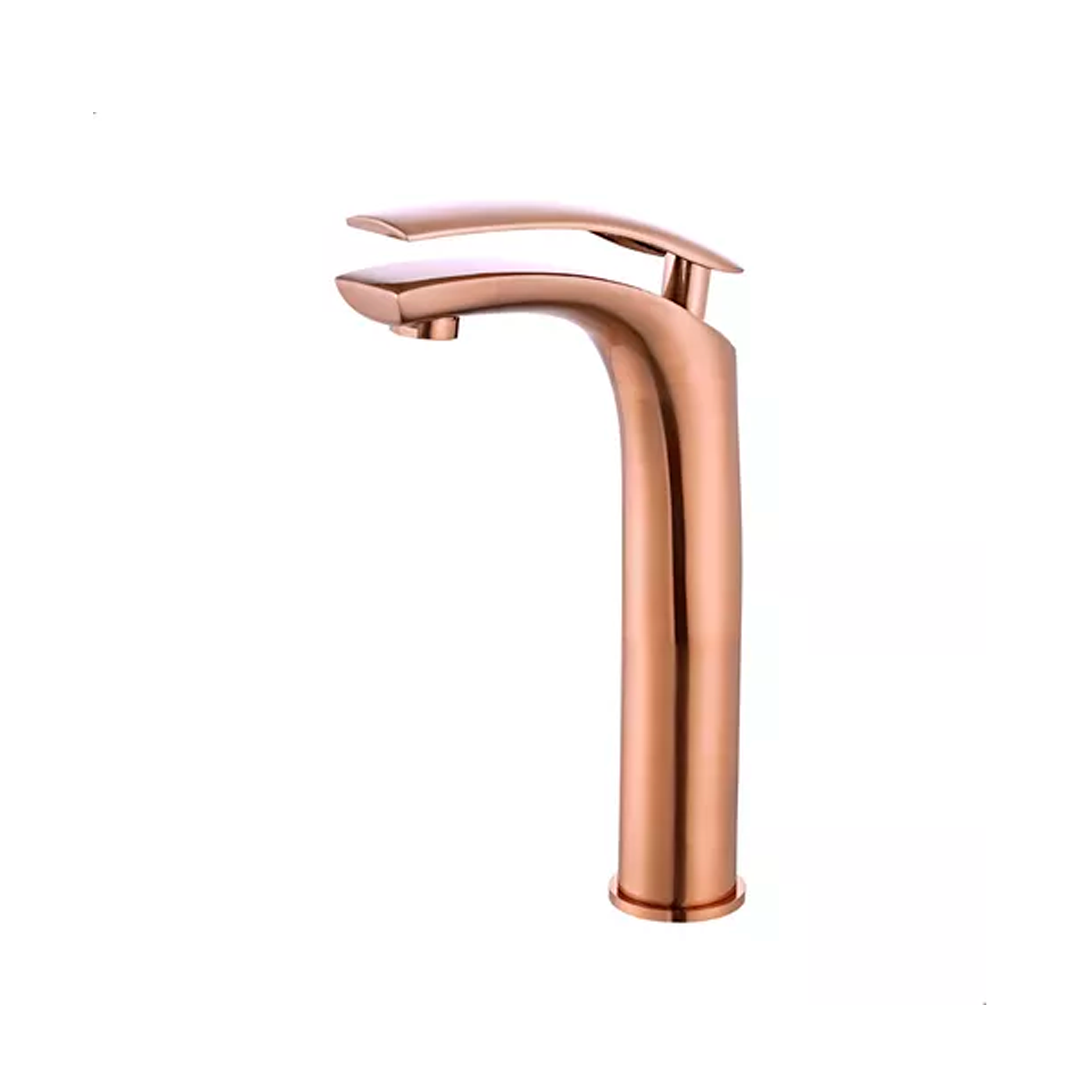 Misturador Monocomando Bica 27 Cm Alta Lavatorio Bancada Rose Gold 75530