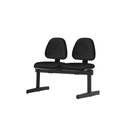 Ver imagem 1 de Longarina Sky com 2 Lugares Assento Crepe Base Metalica Preta - 54814