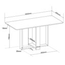 Ver imagem 3 de Conjunto Sala de Jantar 6 Lugares Retangular Tampo de MDF Victoria Cinza/Mel