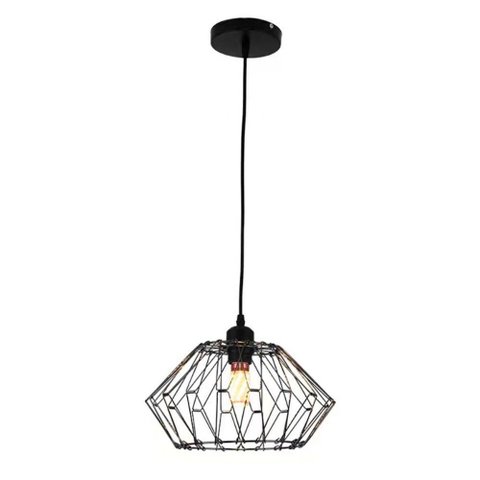 Lustre Pendente Luminaria Teto Decoraçao Flexivel Moderna Rustica Metal Aramado Sala Quarto