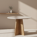 Ver imagem 1 de Mesa de Jantar 4 Lugares Redonda Tampo em MDF Chilli Bege/Mel/Blonde