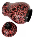 Ver imagem 3 de Vaso Decorativo Preto E Vermelho Floral Porcelana 49x26