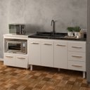 Ver imagem 2 de Armário Cozinha Balcão Gabinete de Pia 140 Cm Carine e Balcão para Microondas e Forno Elétrico Amand