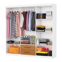 Ver imagem 2 de Guarda-roupa Solteiro Regalle 6 Portas 2 Gavetas com Espelho Branco/cinamomo - Pnr Móveis