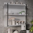 Ver imagem 5 de Aparador Cantinho do Café e Painel 3 Prateleiras Flora M24 Branco - Mpozenato