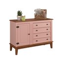 Ver imagem 1 de Cômoda 4 Gavetas + 1 Porta - Rosa