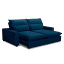 Ver imagem 2 de Sofa Retratil Reclinavel 2 Lugares 2m Andreza Veludo Lansof Azul Marinho