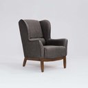 Ver imagem 3 de Poltrona Decorativa Realeza Base em Madeira Linho Marrom - Larbelle