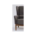 Ver imagem 4 de Poltrona Decorativa Realeza Base em Madeira Linho Marrom - Larbelle