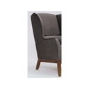 Ver imagem 5 de Poltrona Decorativa Realeza Base em Madeira Linho Marrom - Larbelle