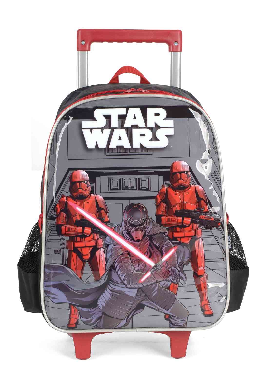 Kit Mochila com Carrinho, Lancheira e Estojo Escolar Star Wars - Cinza ...