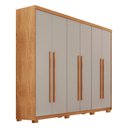 Ver imagem 2 de Guarda-Roupa Casal 100% MDF 6 Portas e 2 Gavetas com Pés 180cm Multimóveis CR35518 Madeirado/Off