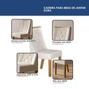 Ver imagem 7 de Mesa de Jantar Dora 120x80 Vidro 25mm Cinamomo Off White com Kit 4 Cadeiras Veludo Palha - Valdemó