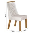 Ver mais imagens de Mesa de Jantar Dora 120x80 Vidro 25mm Cinamomo Off White com Kit 4 Cadeiras Veludo Palha - Valdemó