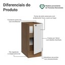 Ver imagem 3 de Balcão de Cozinha 35 cm 1 Porta (sem Tampo) Rustic/Branco Vik Madesa