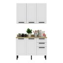 Ver imagem 2 de Cozinha Compacta Mdf com Armário e Balcão com Tampo 120cm Multimóveis Cr20452 Branco/carvalho