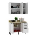Ver imagem 4 de Cozinha Compacta Mdf com Armário e Balcão com Tampo 120cm Multimóveis Cr20452 Branco/carvalho