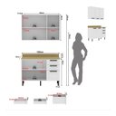 Ver imagem 3 de Cozinha Compacta Mdf com Armário e Balcão com Tampo 120cm Multimóveis Cr20452 Branco/carvalho