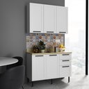 Ver imagem 1 de Cozinha Compacta Mdf com Armário e Balcão com Tampo 120cm Multimóveis Cr20452 Branco/carvalho