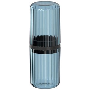 Porta Escova de Dente Azul Glacial com Tampa 7.8cmx21.3cm Groove Classic