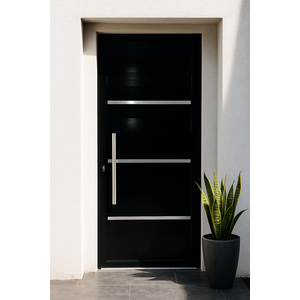 Porta de Alumínio Lambri Duplo 210x90 C/ Puxador Completa