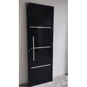 Porta de Alumínio Lambri Duplo 210x90 C/ Puxador Completa